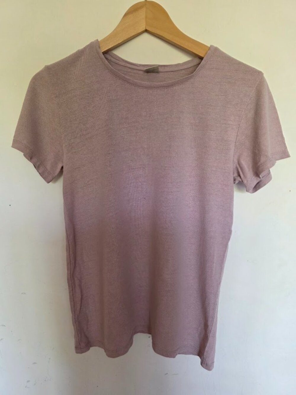 Baserange lilac mauve raw silk jersey t shirt Size Small